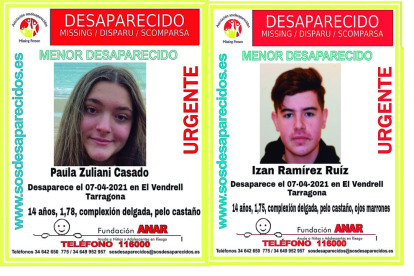 Imagen de los jóvenes difundida por SOS Desaparecidos.