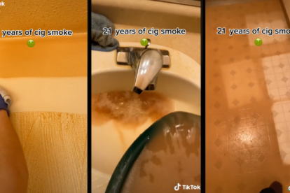 Captura del vídeo viral que mostra els efectes del fum a la casa.
