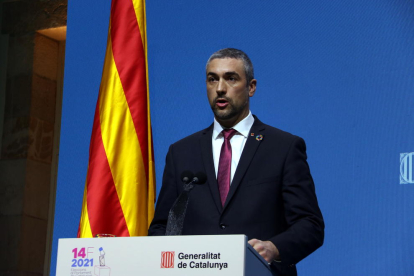 El conseller d'Acció Exterior, Relacions Institucionals i Participació, Bernat Solé, en rueda de prensa.