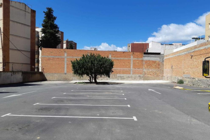 El aparcamiento de la calle Sor Lluïsa Estivill.