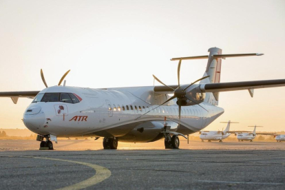 Imatge de l'ATR 72, l'avió que la companyia vol adquirir per a operar.