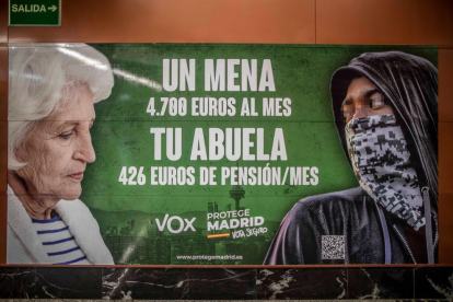 Imagen del cartel colocado por Vox en Madrid.