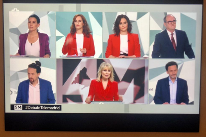 Captura de pantalla del debat que està tenint lloc a Telemadrid.