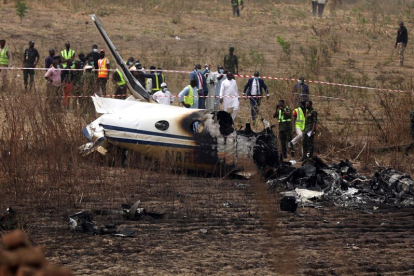 Imagen del avión accidentado.