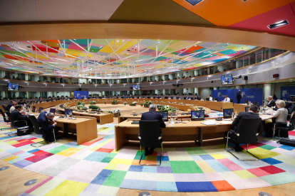 Plano general de la reunión de los líderes europeos en Bruselas para el Consejo Europeo.