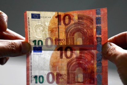 Imatge d'un bitllet de 10 euros.