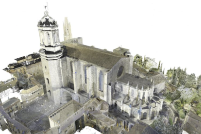 Imatge tridimensional de la Catedral de Girona.