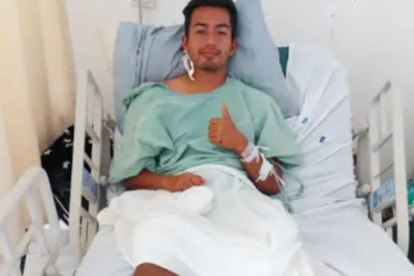 El futbolista Alain Cuevas al hospital.