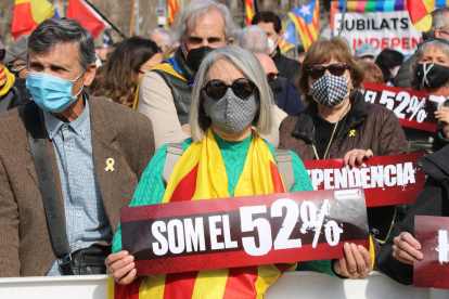 Concentració convocada per l'ANC a plaça Catalunya de Barcelona.