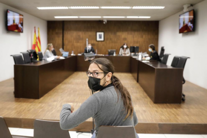 Una imatge del fotoperiodista Albert Garcia durant el seu judici a la Ciutat de la Justícia.