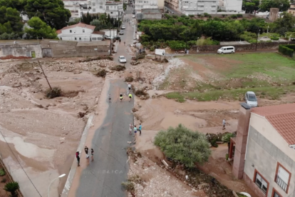 Imagen de dron de los destrozos por el aguacero en Alcanar.