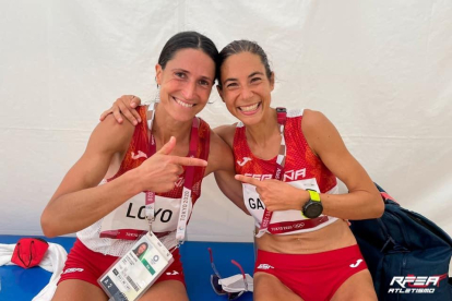 Elena Loyo (29a) i Marta Galimany (37a) a la marató dels Jocs Olímpics de T`quio.