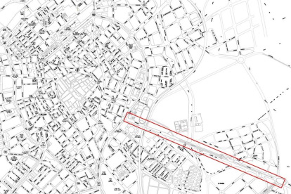Plano con el nuevo tramo de carri bici en la Avenida de Tarragona.