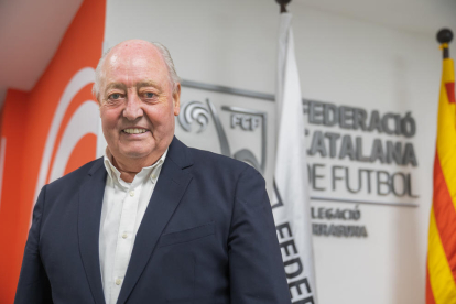 El president de la FCF, Joan Soteras, el passat dilluns a la delegació de Tarragona.