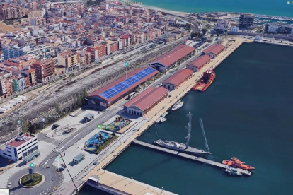 Imatge del projecte de les plaques fotovoltaiques al Port de Tarragona.