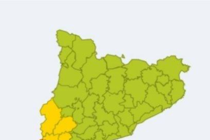 Mapa de las comarcas en alerta.