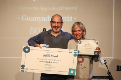Josep Julien y Judit Farrés en la entrega del XV Premio Quim Masó.