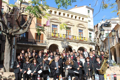 La Banda de Música Vila de Falset el día de la celebración de Santa Cecília.