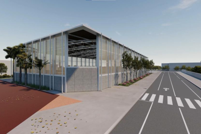 Imatge virtual de la façana del futur equipament, el qual s'ubicarà al recinte annex de les piscines.