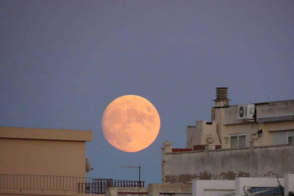 La lluna al 97% de plenitud fotografiada des de la capital del Baix Camp.
