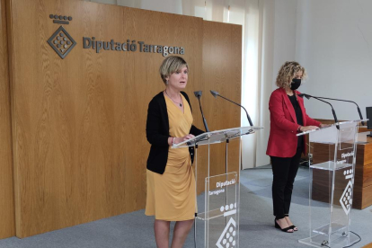La presidenta de la Diputació de Tarragona, Noemí Llauradó, durante la rueda de prensa.