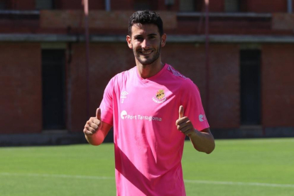 Carlos Albarrán, feliç després del seu retorn als entrenaments.