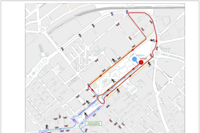 Plano de las afectaciones al tráfico por la carrera de Sant Silvestre.