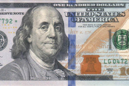 Imatge d'un bitllet de 100 dòlars.
