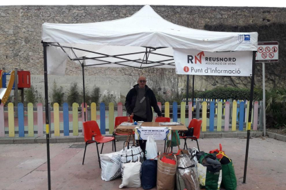 Josep Ramón Ferré en la recogida de la entidad vecinal del domingo.