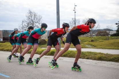 Imatge d'arxiu de diverses patinadores del Nàstic.