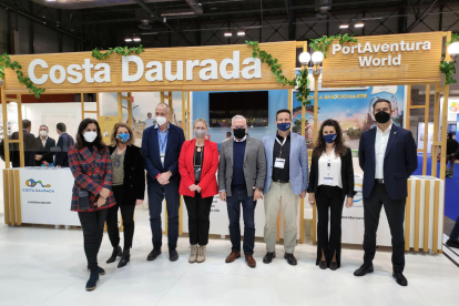 Els representants de l'Aliança Turística durant la seva estada al Fitur, que se celebra a Madrid.