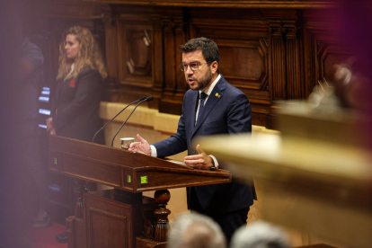 El president de la Generalitat, Pere Aragonès, intervé al debat de política general al Parlament.