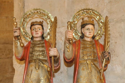 Imatge de les dues talles, sant Abdó i sant Senén, que seran restaurades.
