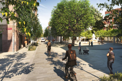 Imatge de l'avantprojecte de la reurbanització del carrer Ample i la plaça del Víctor.