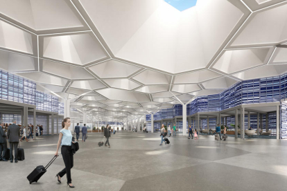 Una imagen virtual del futuro edificio de la terminal.