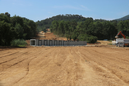 La variant d'Anglès està en construcció de d'aquest divendres.