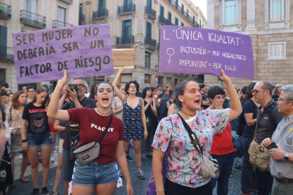 Imatge d'arxiu d'una protesta a Barcelona en contra l'alliberament dels membres de 'la Manada'.