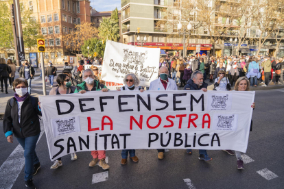Imatge de la manifestació en defensa de la sanitat pública a Tarragona.