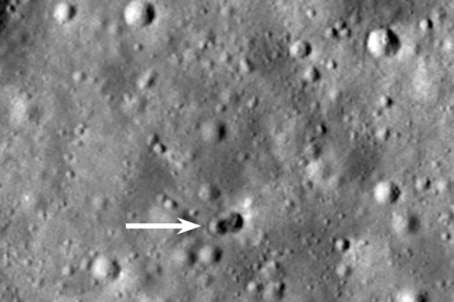 Imatge recollida per la sonda de lloc de l'impacte a la superficie de la Lluna.