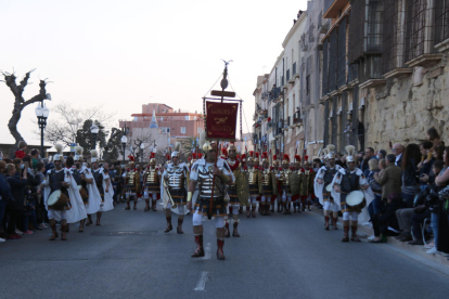 Los Armats de la Sang durante la procesión del Sant Enterrament de Tarragona.