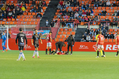 En el partit contra el Málaga, els jugadors grana van arribar al límit per l'exigència del duel.