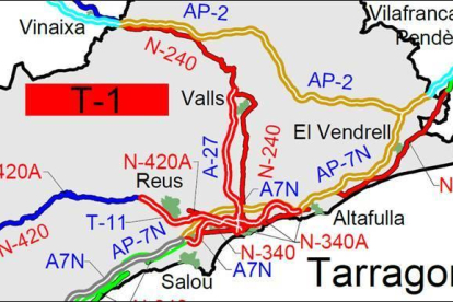 Croquis orientatiu de les carreteres on s'actuarà.