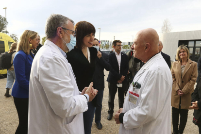 Imatge de Diana Morant, ministra de Ciència i Innovación, en la visita a l'Hospital Sant Joan de Reus.