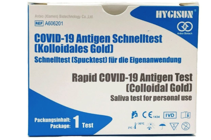 Imagen del test de antígenos retirado por contaminación.