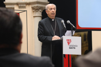 El portaveu de la Catalonia Sacra, Mons. Salvador Giménez, en la presentació de les activitats per al 2023.