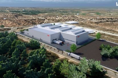 Imatge virtual de la nova planta del grup LUCTA al polígon Catalunya Sud de Tortosa.
