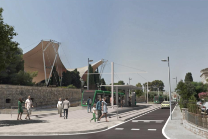 Imatge virtual de l'estació projectada al costat del Camp de Mart de Tarragona.