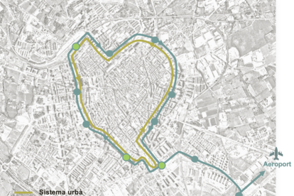Mapa del recorregut que farà el Tramcamp per la ciutat de Reus.
