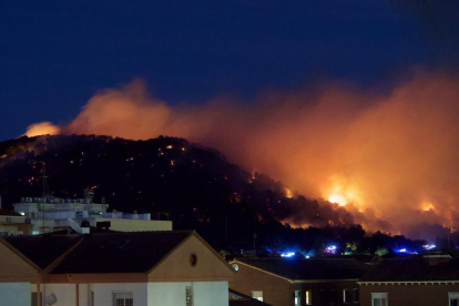 El incendio visto desde una de las urbanizaciones cercanas.