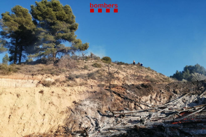 El fuego ha quemado un total de 1.600 m² de cultivos abandonados y masa forestal, así como restos de poda antiguos en Gandesa.